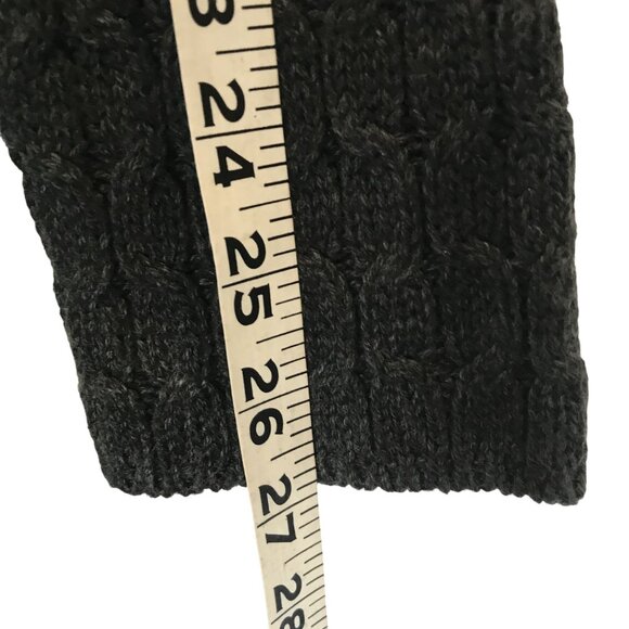 Volcom Longline Gray Cable Knit Sweater Womens Size L/14 Pockets - Picture 7 of 11